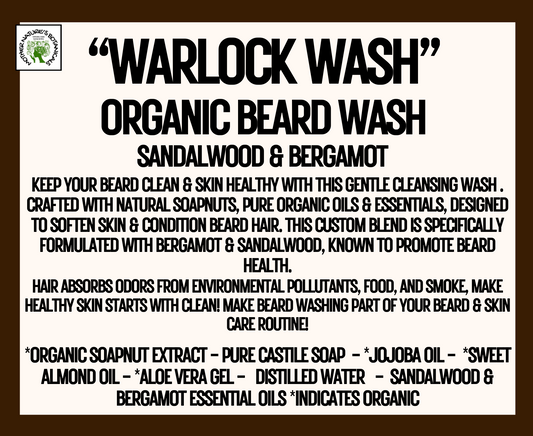 "Warlock Wash" Organic Beard Wash with Sandalwood & Bergamot