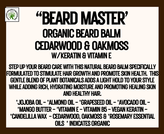 "The Beard Master" Organic Beard Oil with Tea Tree, Keratin & Cedarwood