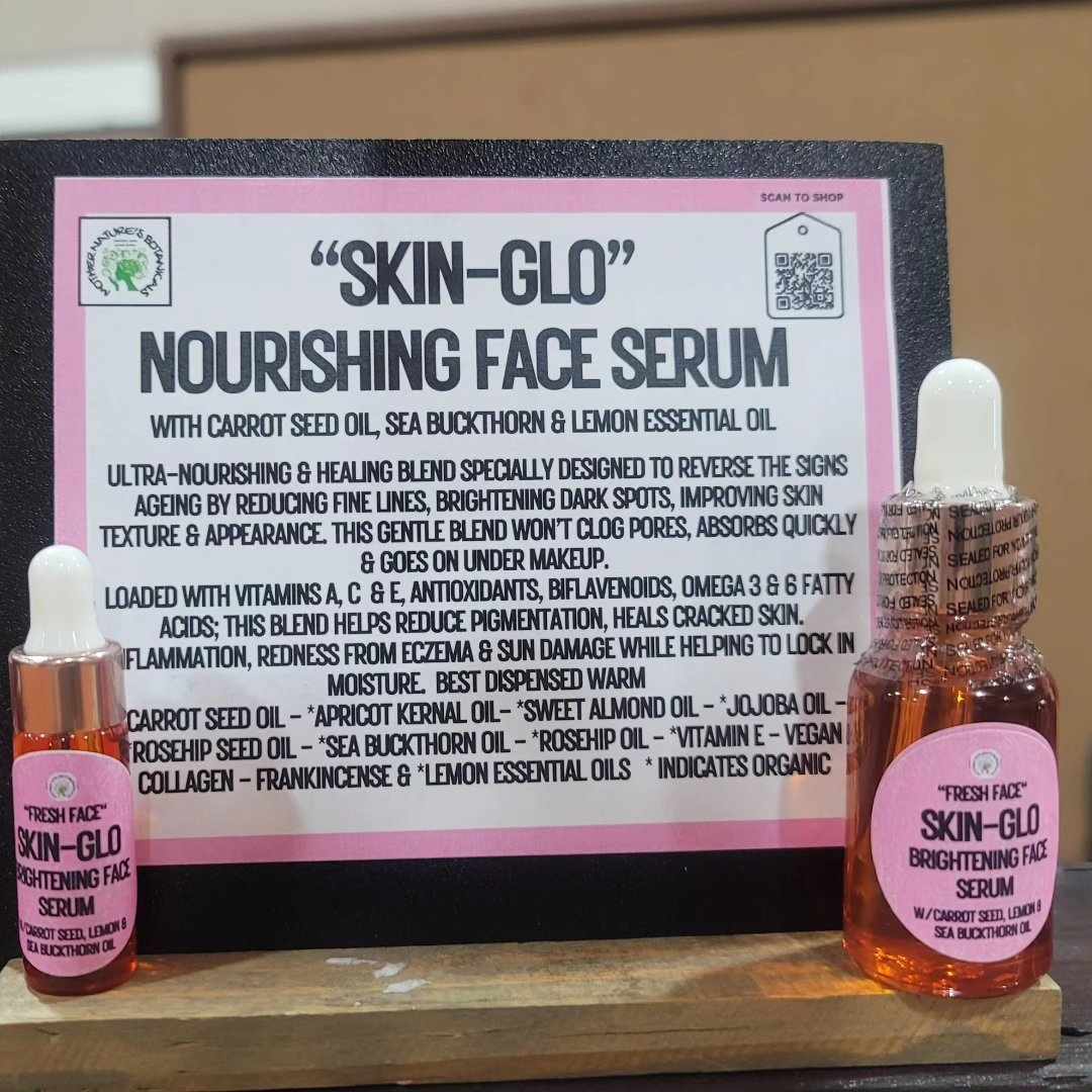 "FACE" "SKIN-GLO" Daily Nourishing Face Serum with Carrot Seed & Sea Buckthorn Oil