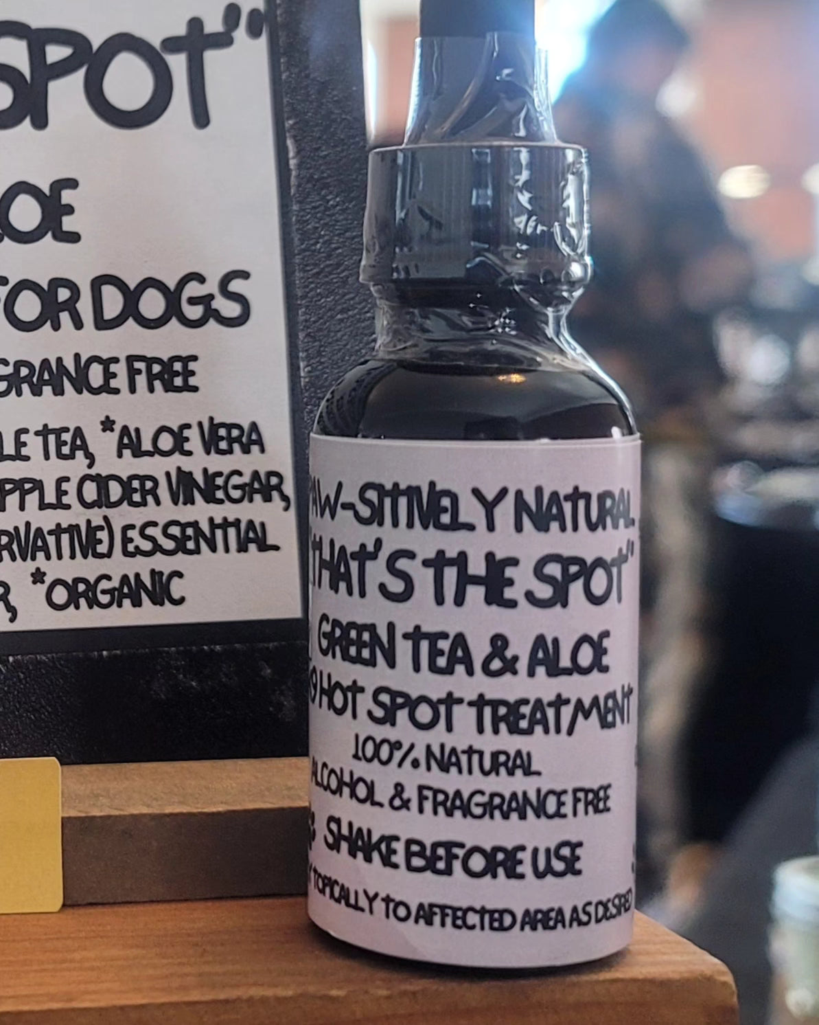 "PAWS-itively Natural" "That's the Spot" Organic Green Tea & Hemp Seed Oil Hotspot Potion for dogs and cats