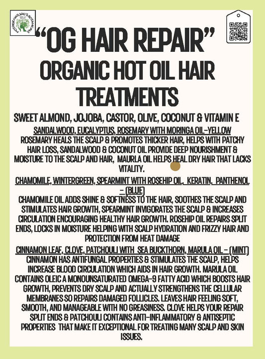 "LUXURY LOX" "OG Hair Care" Organic Hot Oil Hair Deep Conditioning Treatments (3 varieties)