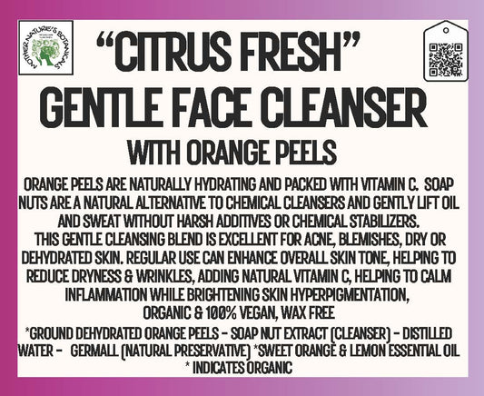 "Clean Freak' Citrus Fresh Gentle Face  Wash with orange peels