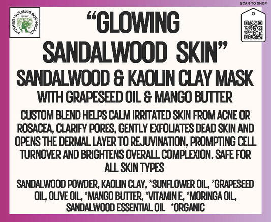 "FRESH FACE" Glowing Sandalwood Skin, Face Mask with Vitamin E